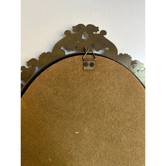 Vintage Brass Ornate Framed Oval w/Picture of Victorian Lady  8.5" x 12" - Picture 9 of 10